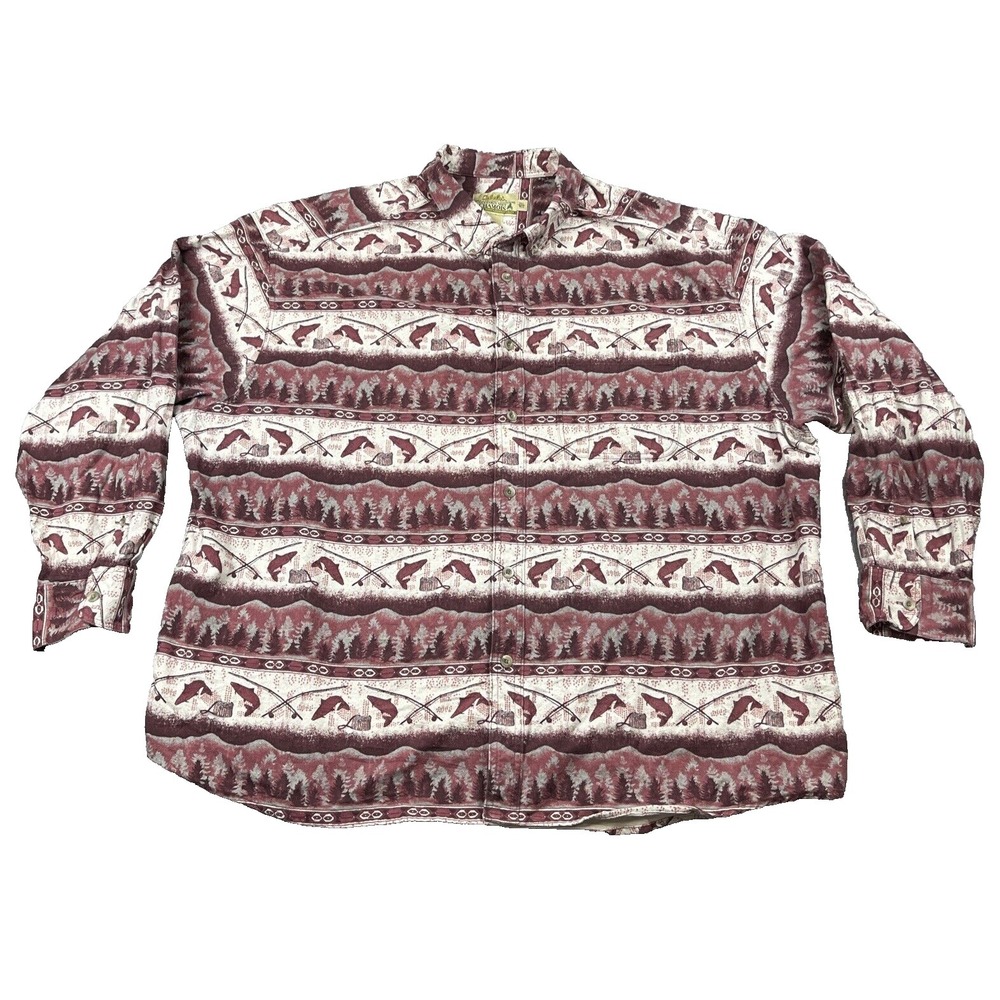 Cabelas Chamois Shirt Mens 3XL Fly Fishing Deerskin AOP Soft Outdoor Cabin